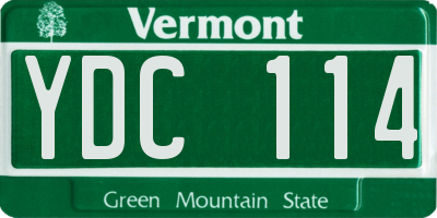 VT license plate YDC114