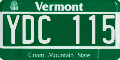 VT license plate YDC115