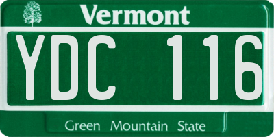 VT license plate YDC116
