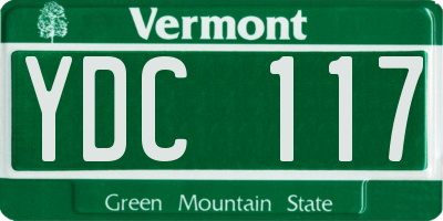 VT license plate YDC117