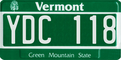 VT license plate YDC118