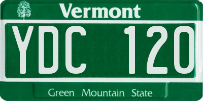 VT license plate YDC120