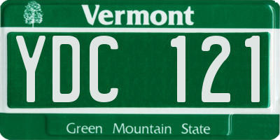 VT license plate YDC121