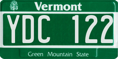 VT license plate YDC122