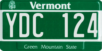 VT license plate YDC124