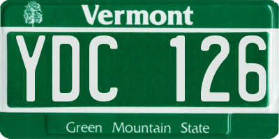 VT license plate YDC126