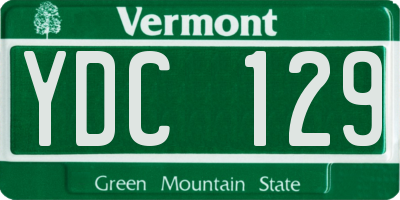 VT license plate YDC129