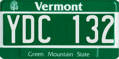 VT license plate YDC132