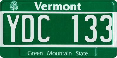 VT license plate YDC133