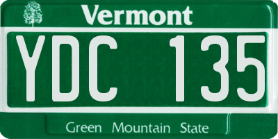 VT license plate YDC135