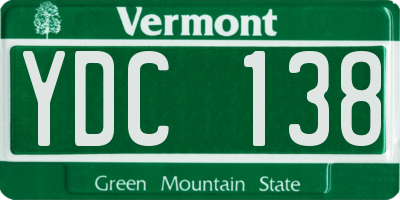 VT license plate YDC138
