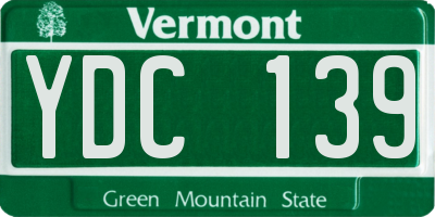 VT license plate YDC139