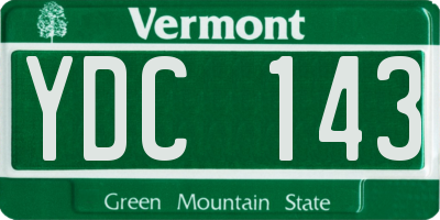 VT license plate YDC143