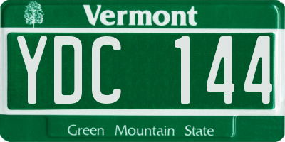 VT license plate YDC144