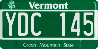VT license plate YDC145