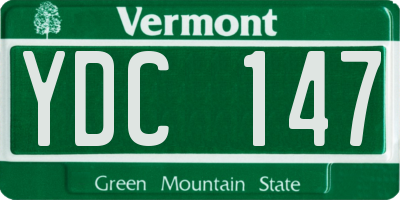 VT license plate YDC147