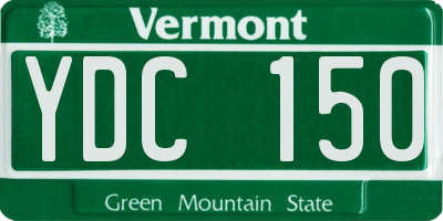 VT license plate YDC150