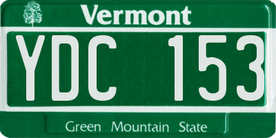 VT license plate YDC153