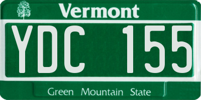 VT license plate YDC155