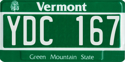 VT license plate YDC167