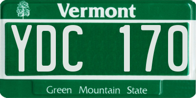 VT license plate YDC170