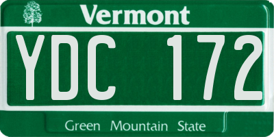 VT license plate YDC172