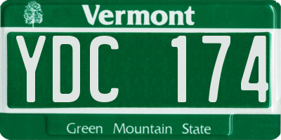 VT license plate YDC174