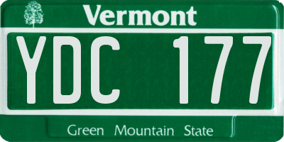 VT license plate YDC177