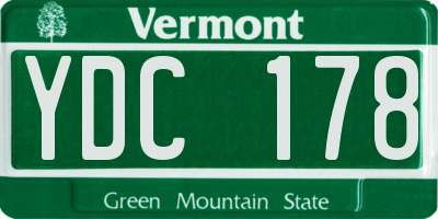 VT license plate YDC178