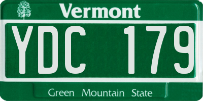 VT license plate YDC179