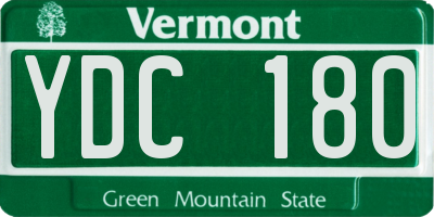 VT license plate YDC180