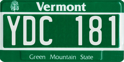 VT license plate YDC181