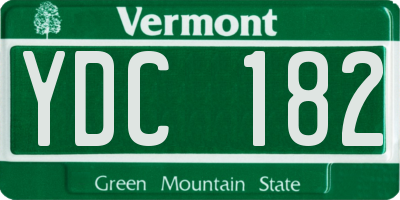 VT license plate YDC182