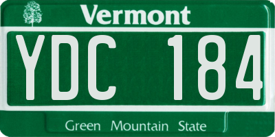 VT license plate YDC184