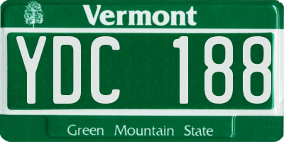 VT license plate YDC188