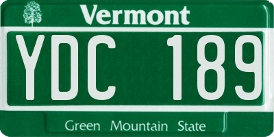 VT license plate YDC189