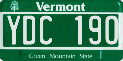 VT license plate YDC190