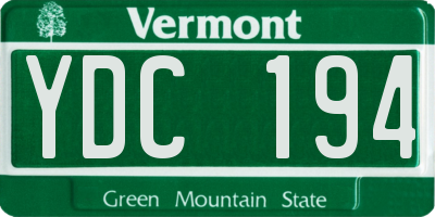 VT license plate YDC194