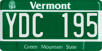 VT license plate YDC195