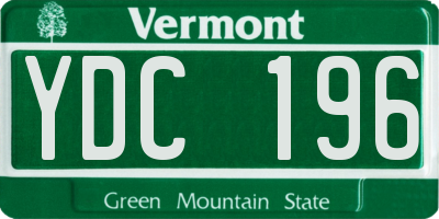 VT license plate YDC196