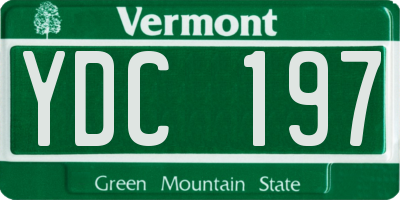 VT license plate YDC197
