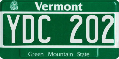 VT license plate YDC202