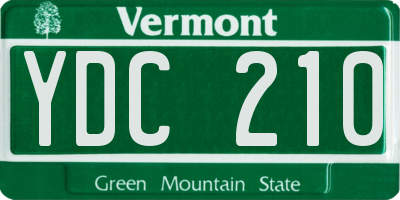 VT license plate YDC210