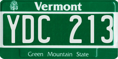 VT license plate YDC213