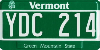 VT license plate YDC214