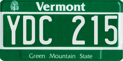 VT license plate YDC215