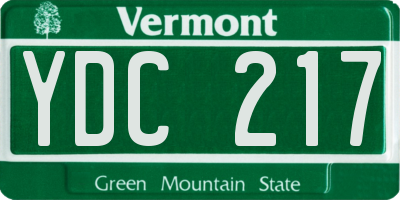 VT license plate YDC217