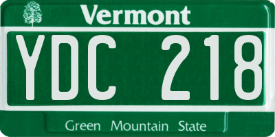 VT license plate YDC218