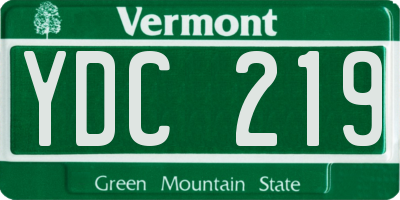 VT license plate YDC219