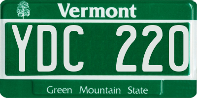 VT license plate YDC220